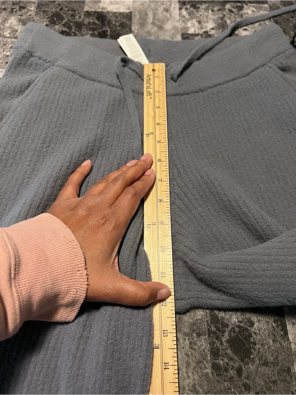 Alo Women’s Snuggle Up Sweater High Waist Wide Leg Pant Steel Grey Size L - Picture 13 of 15